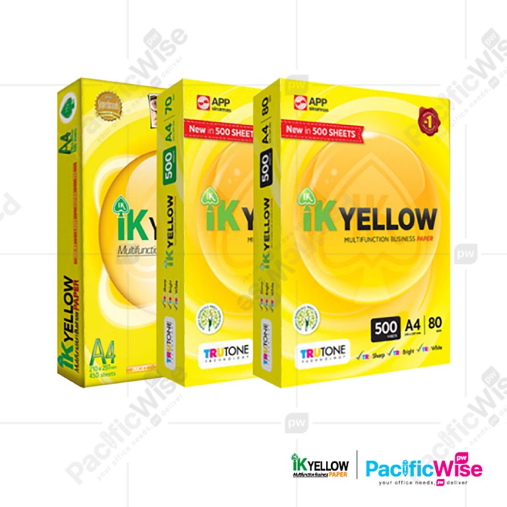 A4 Paper/Indah Kiat Paper/IK Yellow/A4 Kertas 70gsm & 80gsm/Copier ...