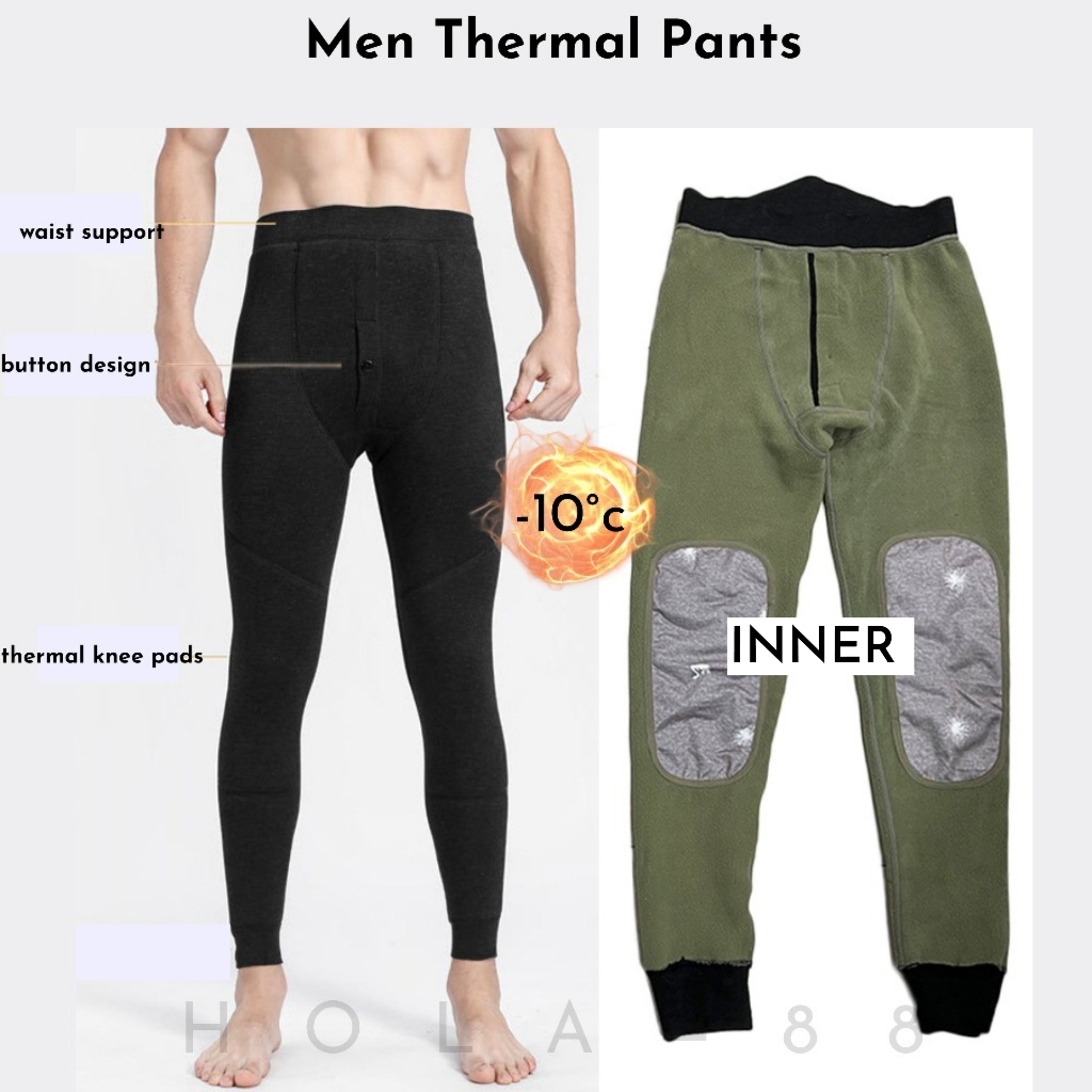 Men Winter Thermal Inner Pants Warm Fleece Lelaki 男士保暖裤石墨烯 | Shopee ...