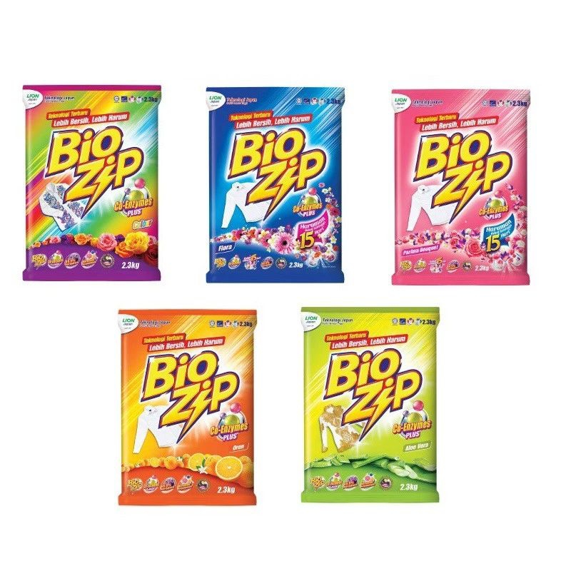 Bio Zip Detergent Powder Sabun Serbuk Pencuci Baju Kg Colour Flora Oren Aloe Vera Parfum