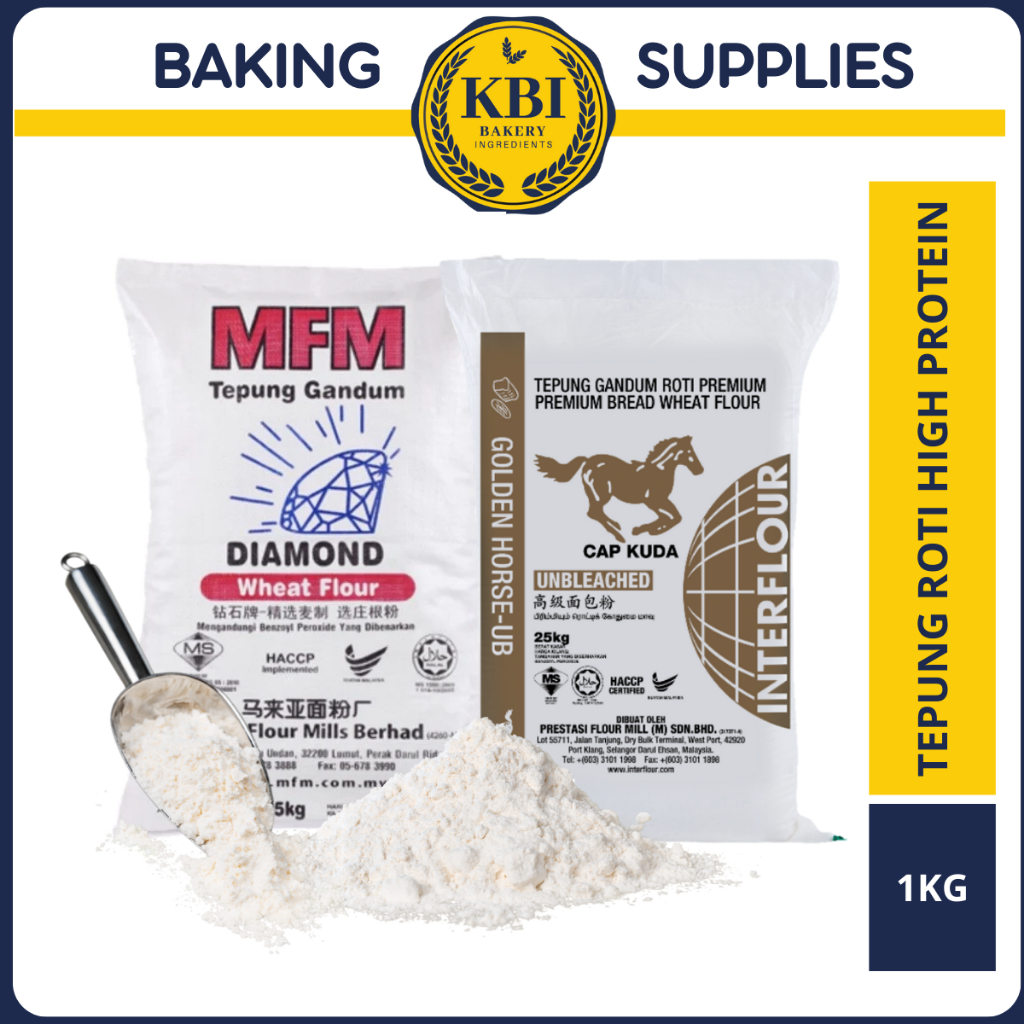 1kg Diamond MFM Golden Horse Tepung Roti Wheat Flour High Protein Flour Shopee Malaysia