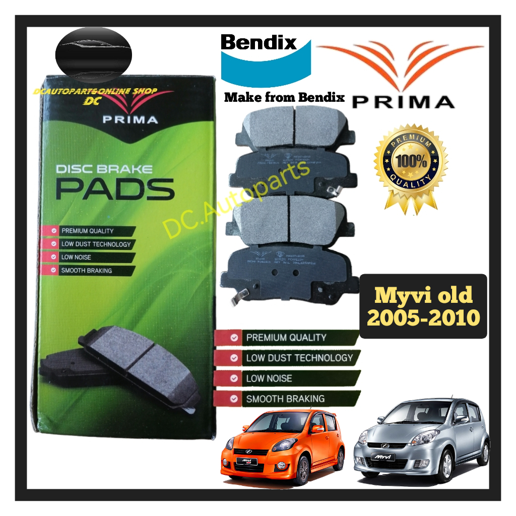 PRIMA FRONT BRAKE PAD PERODUA MYVI 1.0 1.3 MYVI SE 20052010 DISC PAD