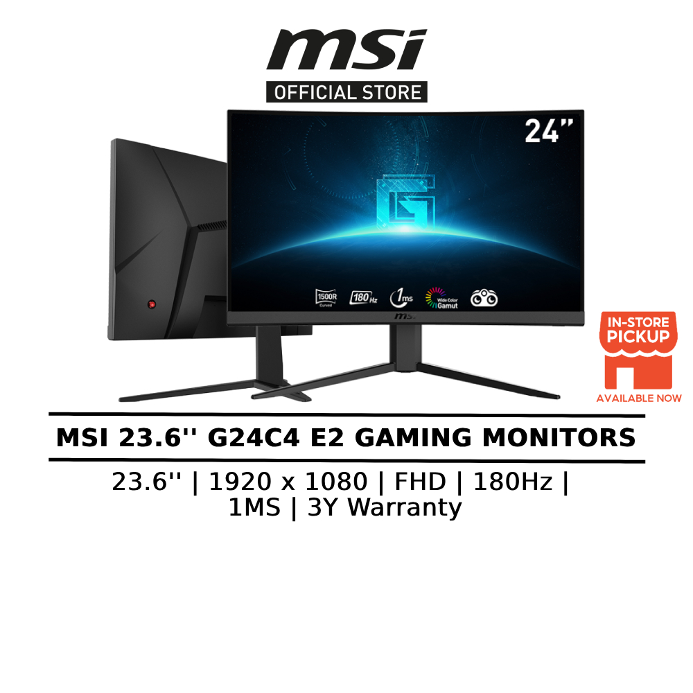 MSI Optix G24C4 E2 Gaming Monitor 24" CURVED 1920x1080 FHD/180Hz/1MS ...