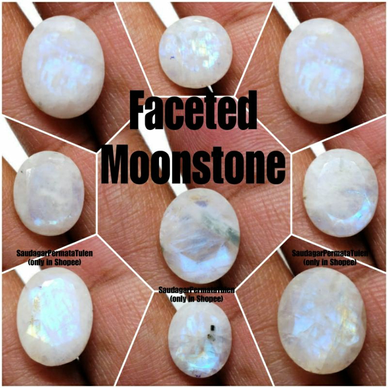 Batu Cincin 100 Asli Faceted Moonstone Shopee Malaysia