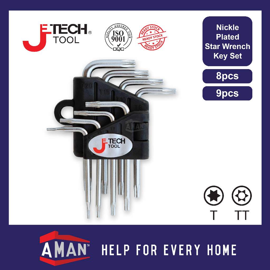 JETECH Torx Star Wrench Set Nickle Plated CrV Drive Sockets Tools ...
