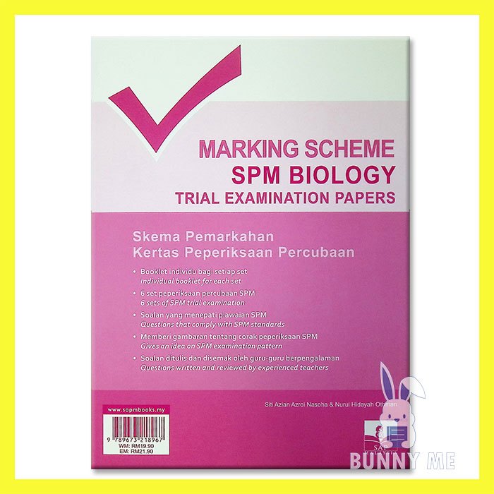 Bunny 2023 Buku Latihan Marking Scheme Spm Trial Examination Paper Sap Shopee Malaysia 