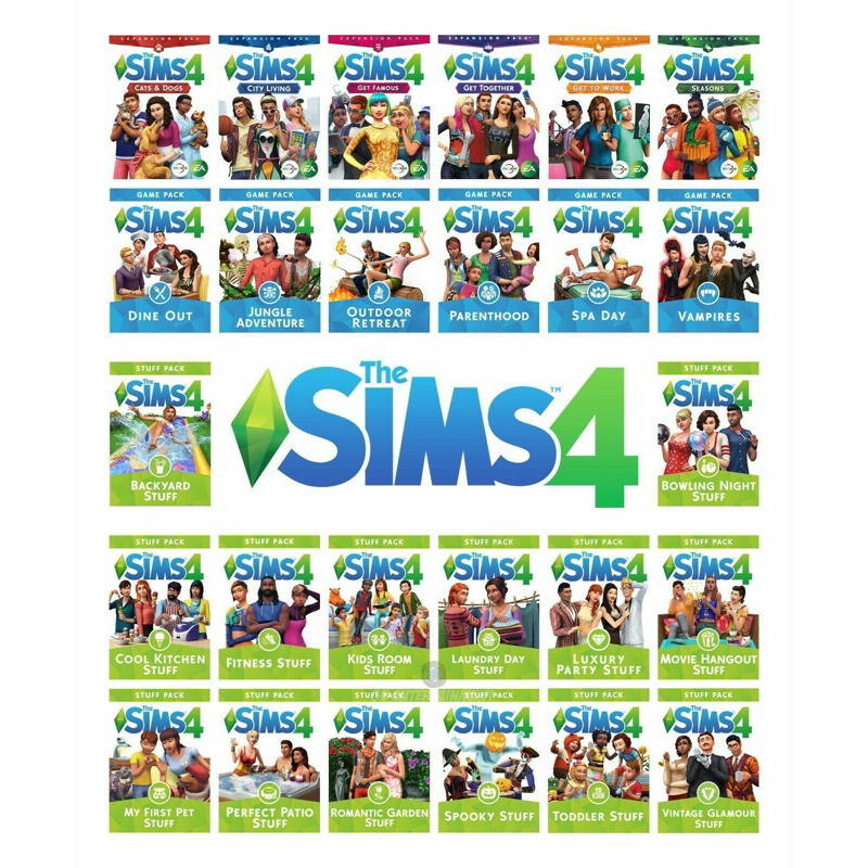 THE SIMS 4 ALL DLC(EXPANSION PACK + STUFF PACK AND GAME PACK) (PC GAMES ...