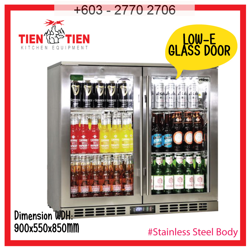 RF/CC01.1 Stainless Steel 2 Door Glass Bar Fridge (200L) Shopee Malaysia