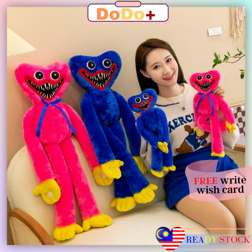 【DODO+】100cm Plush Toy Soft Stuffed Huggy Wuggy Funny Doll Cute Plus Patung Huggy Wuggy Deco