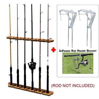 11 SLOT FISHING ROD HANGER FISHING POLE HOLDER WALL MOUNTED