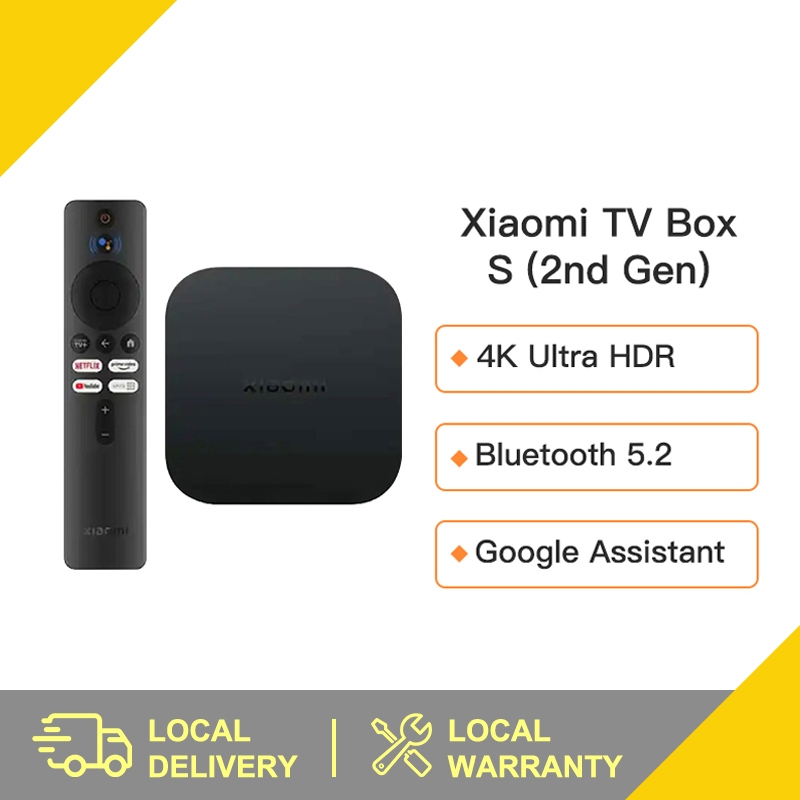 Global Version】Xiaomi Mi Box S (2nd Gen) 4K HDR Android TV Box Google  Assistant Media Player Android 8.1 Smart TV Box