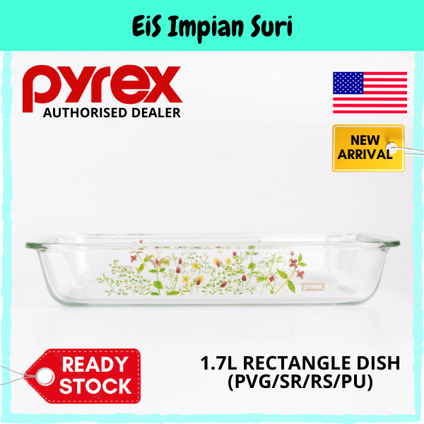 (Ready Stock!!) Corelle Brands Pyrex 1.7L Rectangle Dish (4 Design ...