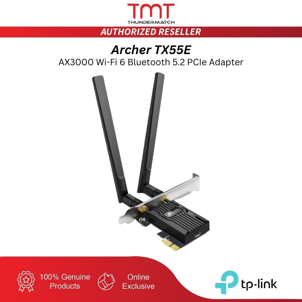 TP-Link Acher TX55E AX3000 Wi-Fi 6 Bluetooth 5.2 PCIe Adapter | Shopee ...