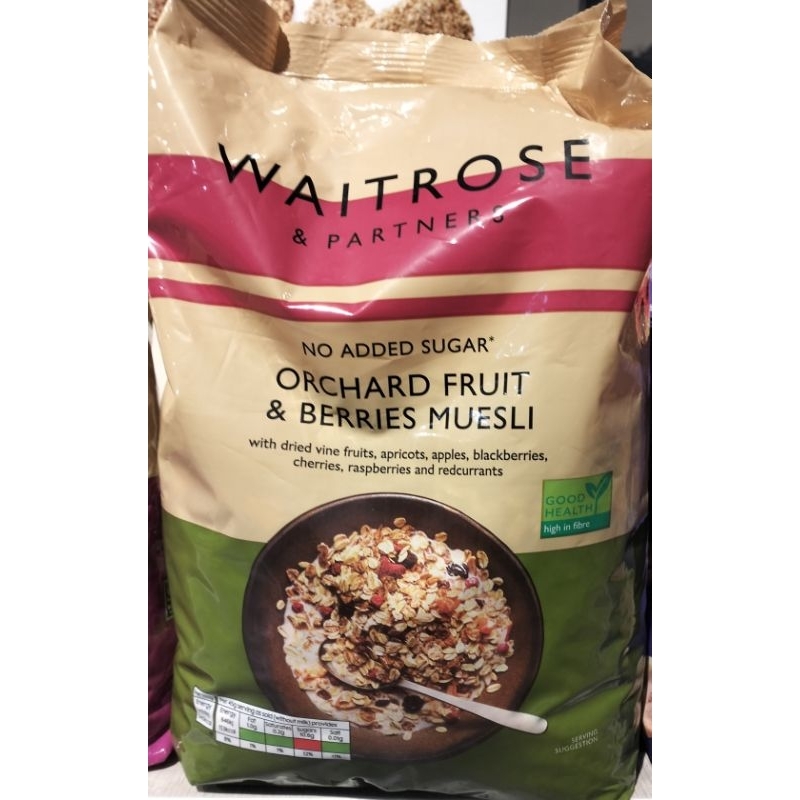 Waitrose & Partners No Added Sugar Orchard Fruit & Berries Muesli 1kg