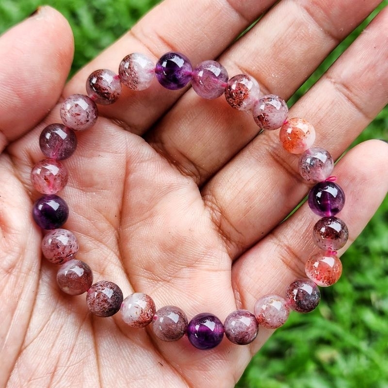 Starlight Strawberry Super 7 bracelet (high mineral inclusion) | Shopee ...