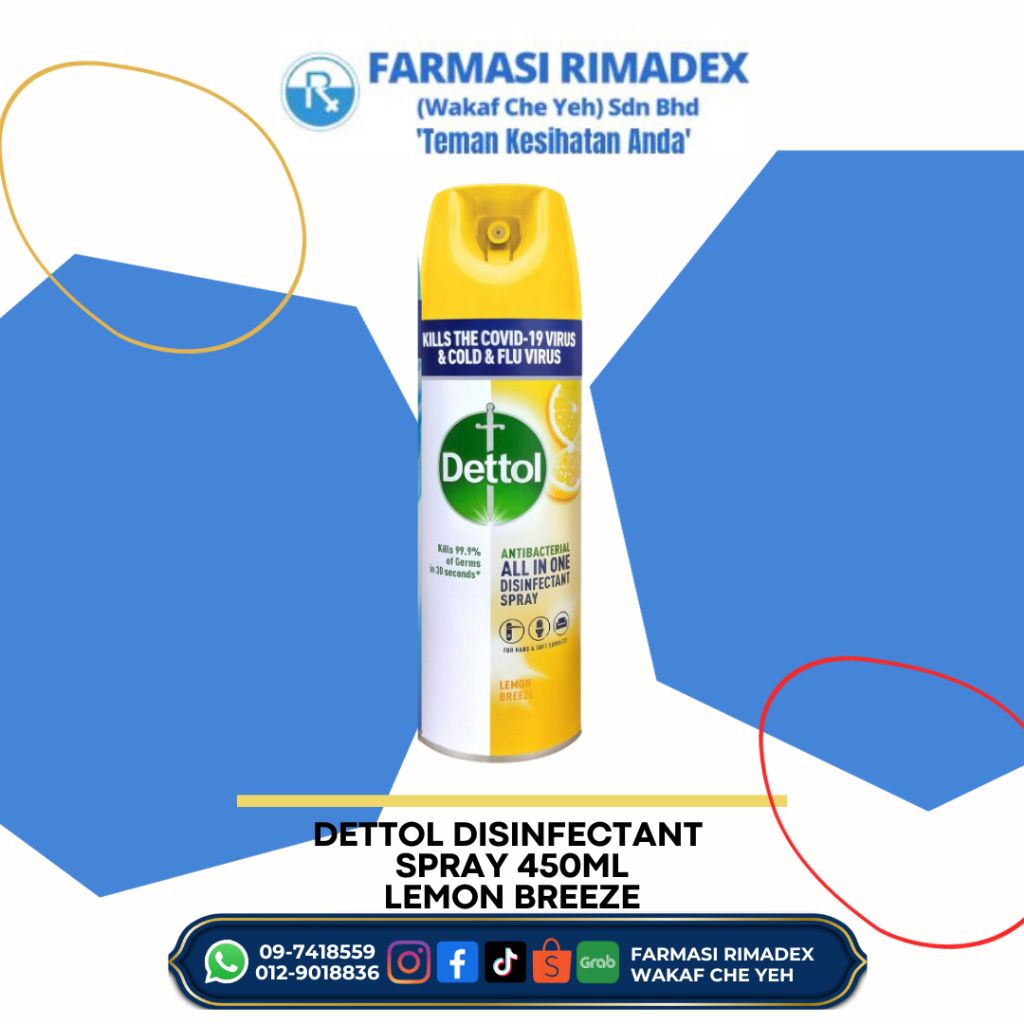 DETTOL Disinfectant Spray Lemon Breez (450ML) Shopee Malaysia