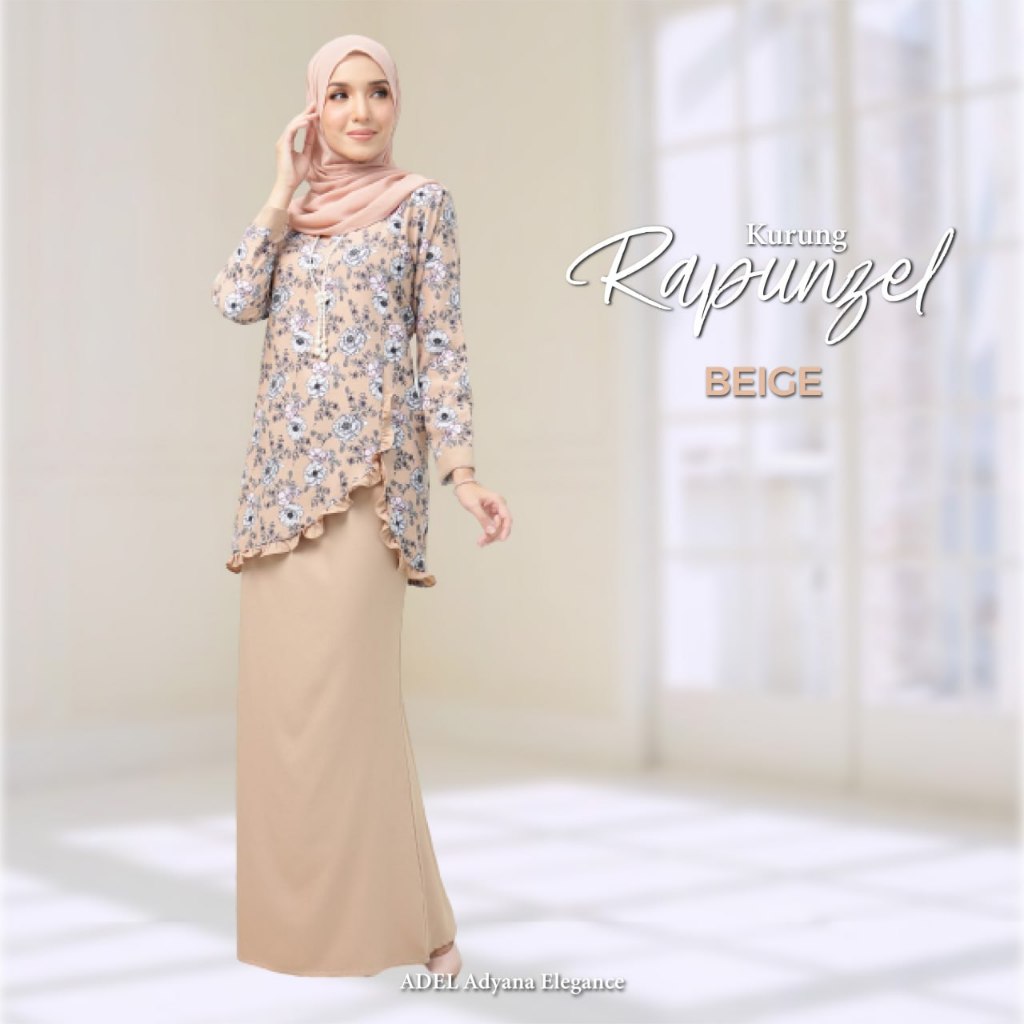 ADEL ADYANA Baju Kurung Rapunzel Como Crepe Bf Friendly Baju Raya 2024