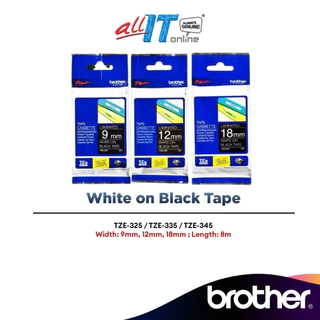 Brother White on Black Tape | Brother TZE-325 Brother TZE-335 Brother TZE-345 for P-Touch Printer