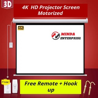 Projector Screen Motorized / Electrical 16:9 height Projection Remote ...