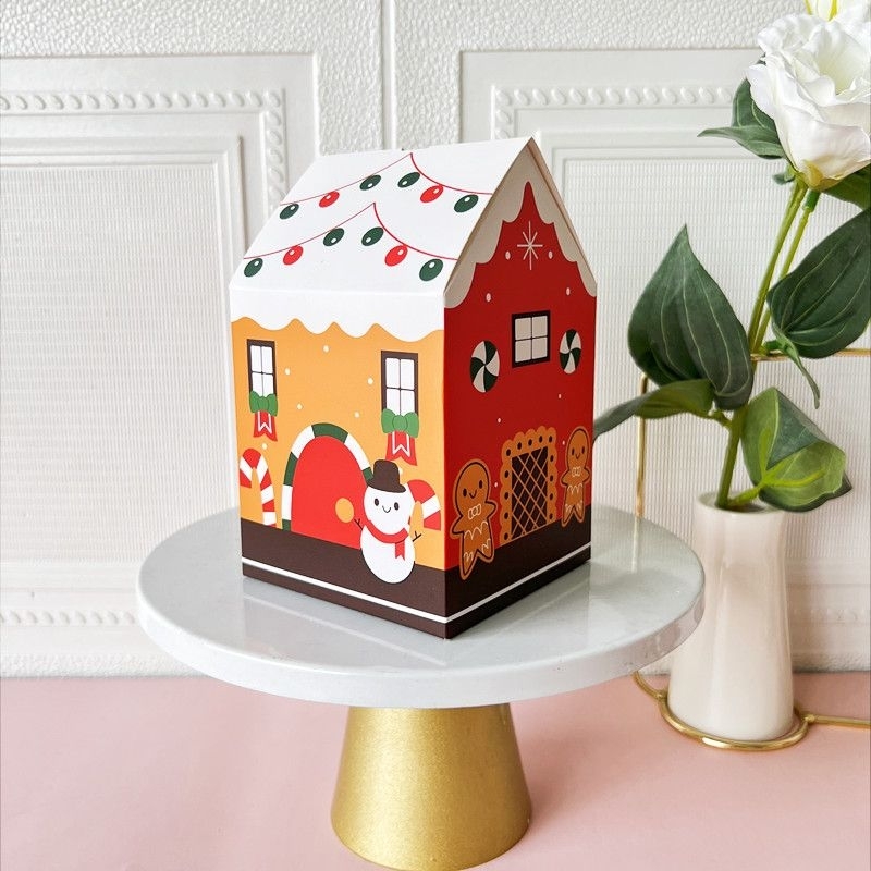 Christmas house gift box bakery candy cake paper bag kertas gula beg