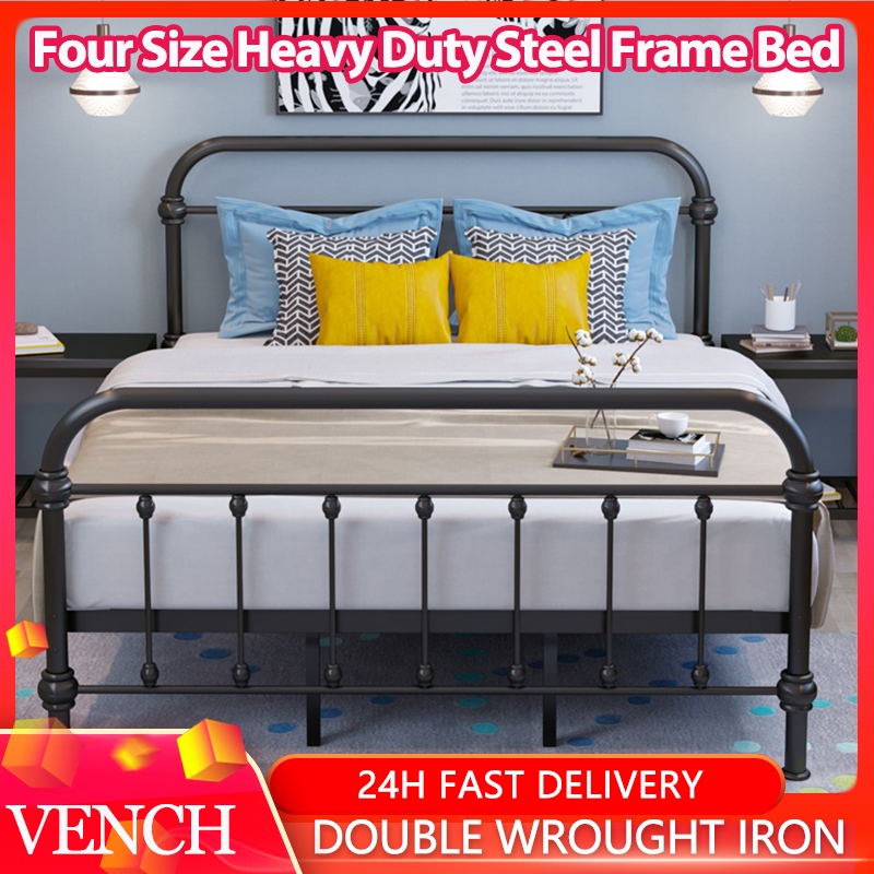 Rangka katil saiz Queen Queen size bed frame with bedside palace style