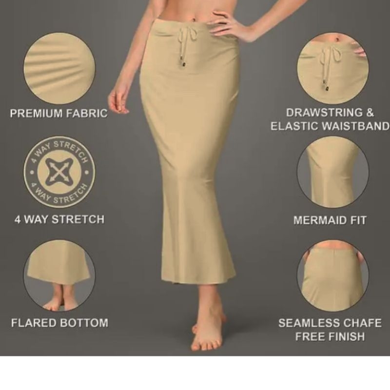 Sexy Women's Microfiber Lycra Full Elastic Saree Shapewear (Skirts Or  Petticoat Or Saree Shapewear for's Women)