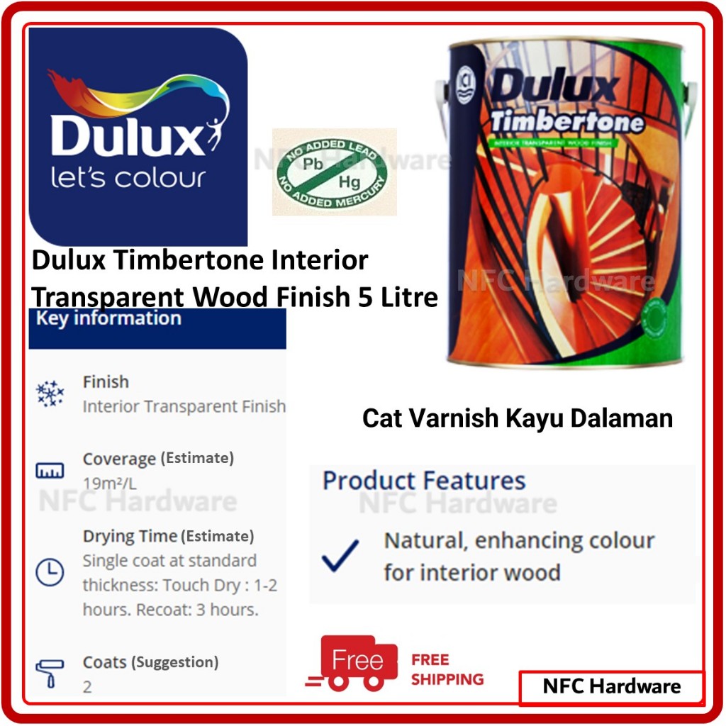 [Free Shipping] Dulux Timbertone Interior Transparent Wood Finish 5