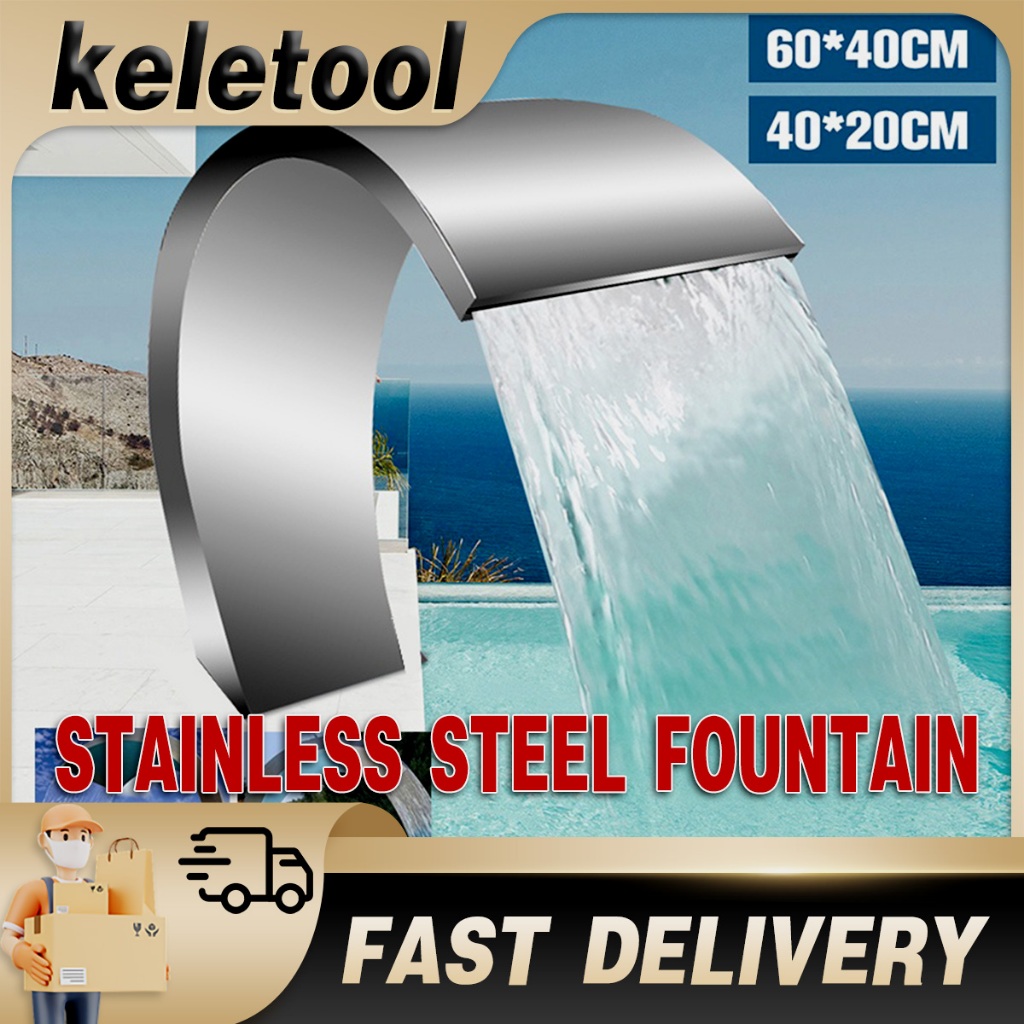 Water Fountain Pool Fountain Waterfall Stainless Steel Solar Fountain