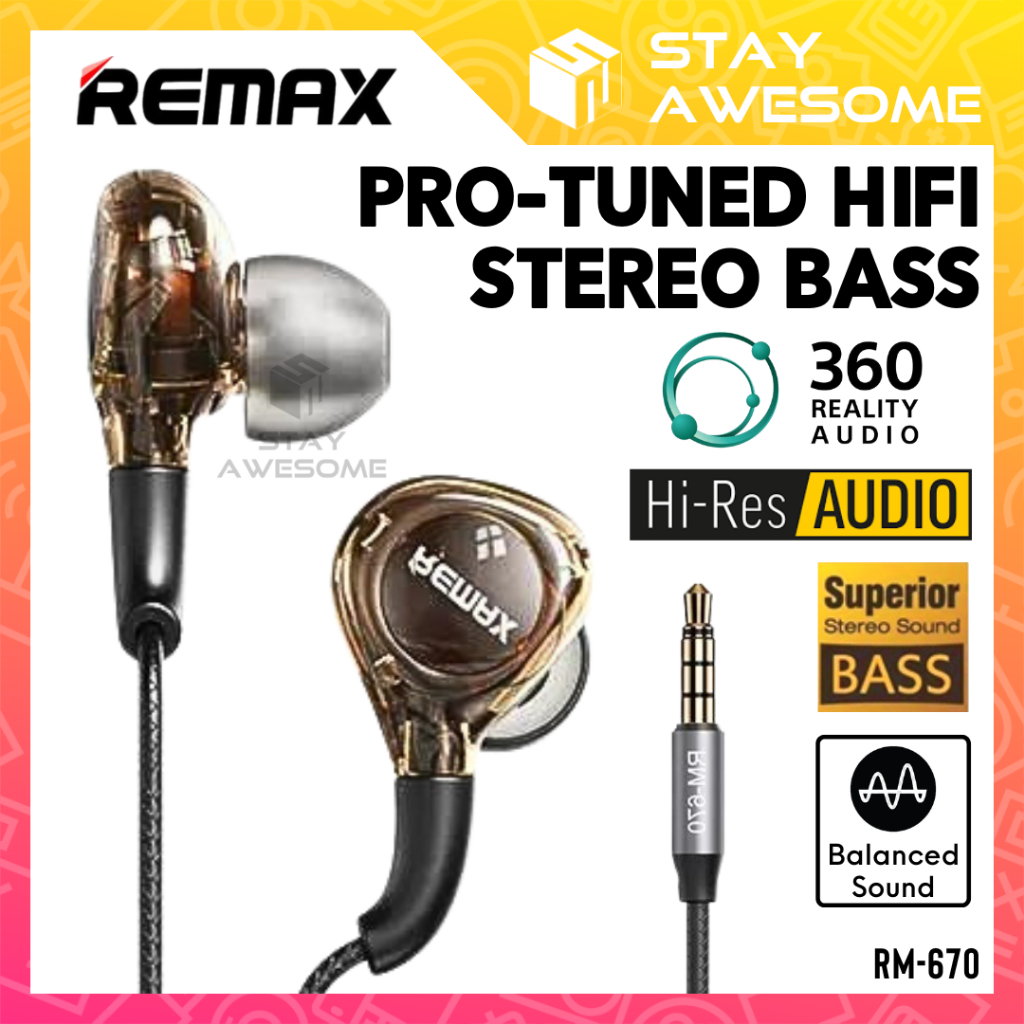 REMAX Stereo Bass In Ear Earphone Wired 3.5mm Android Original With ...