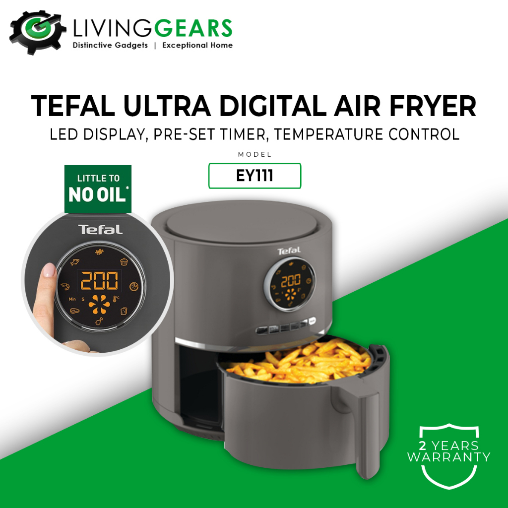 Tefal 4.2L Ultra Fry Digital Air Fryer EY111 LED Display, Pre-set Timer ...