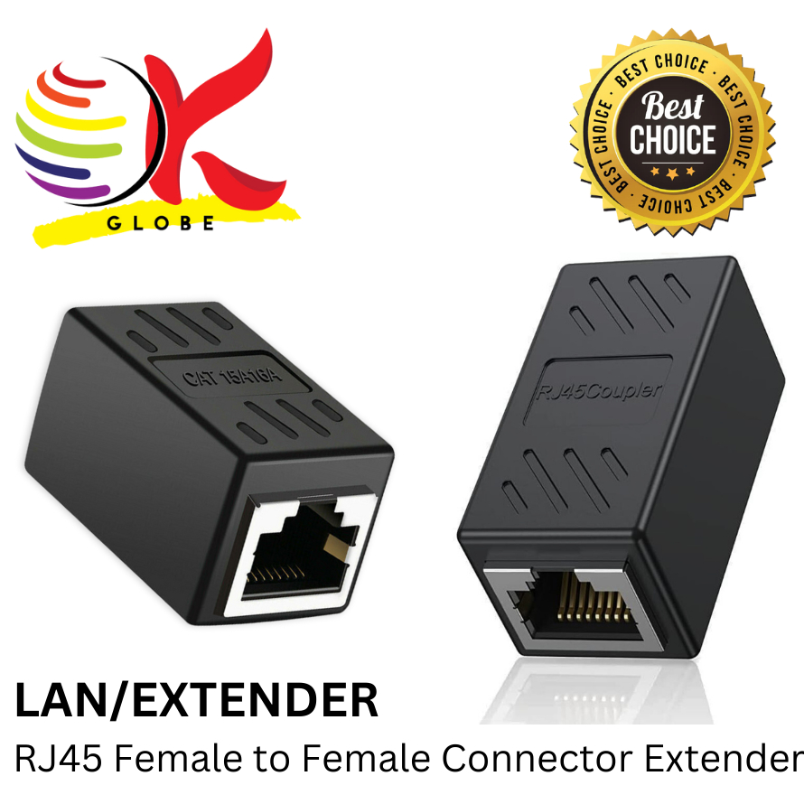 RJ45 COUPLER CONNECTOR ADAPTER FEMALE TO FEMALE INLINE COUPLER NETWORK ...