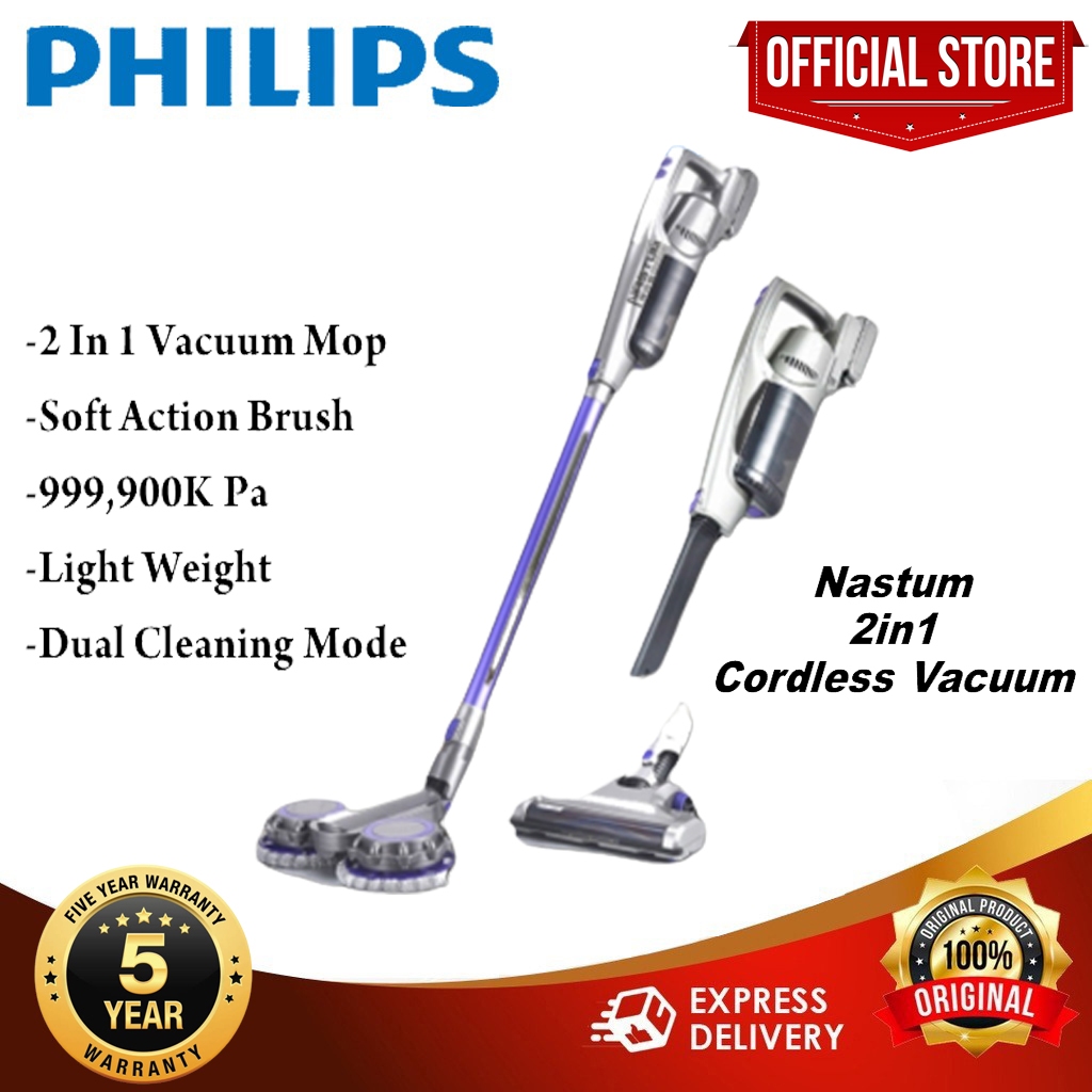 Philips Nastum 2in1 Cordless Vacuum & Mop Vacuum Cleaner With Round
