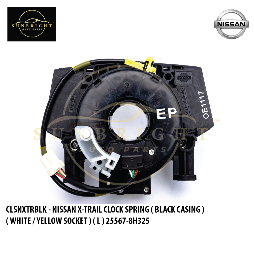 NISSAN XTRAIL CLOCK SPRING ( BLACK CASING ) ( WHITE / YELLOW SOCKET ) ( L ) 255678H325