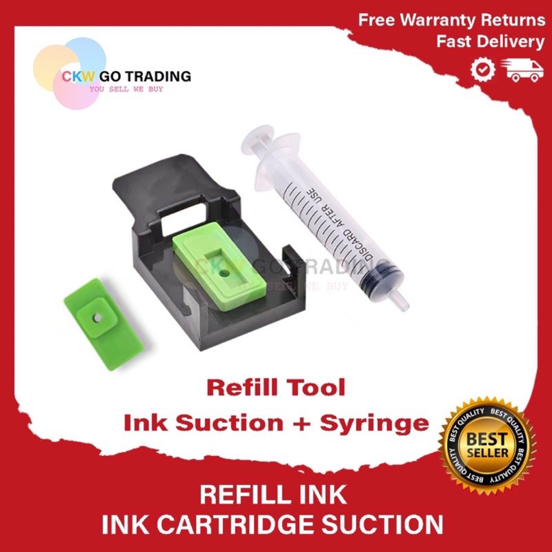 Garosa Ink Priming Tool - Universal Ink Refill Cartridge Clip With Syringe