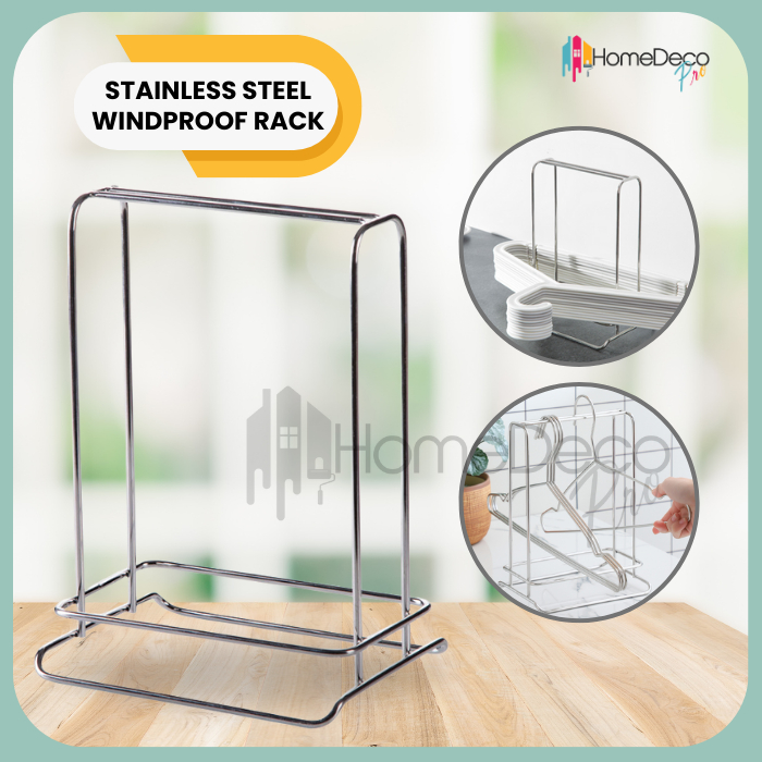Super Handy Stainless Steel Clothes Hanger Storage Balcony Rack ...
