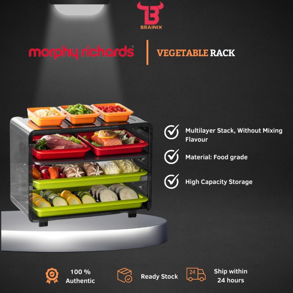 MORPHY RICHARDS Stackable Food Plate Rack Vegetable Preparation Plate ...