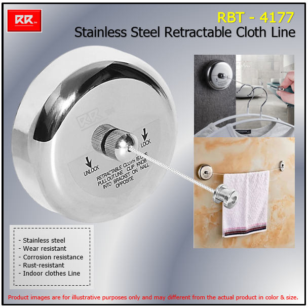RBT - 4177 Stainless Steel Retractable cloth line | Shopee Malaysia
