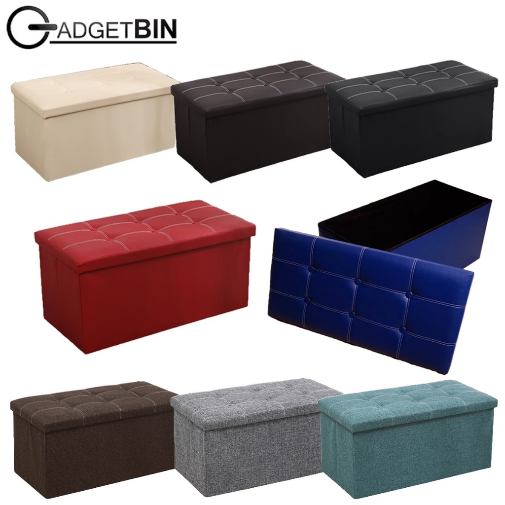 110L Extra Large Storage Stool Ottoman Foldable Storage Box For Living