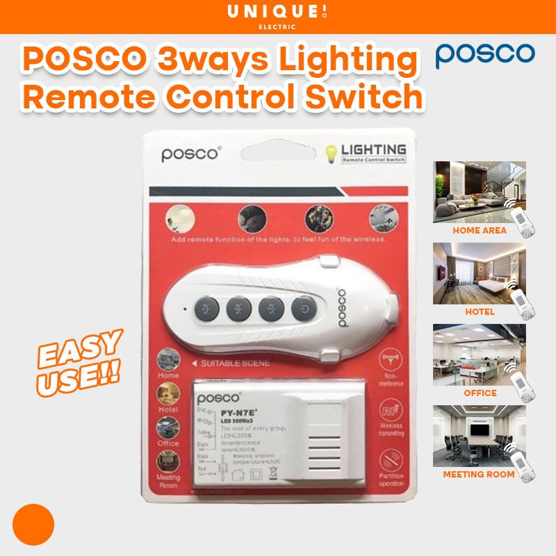 READY STOCK POSCO 3WAYS WIRELESS LAMP LIGHT REMOTE CONTROL