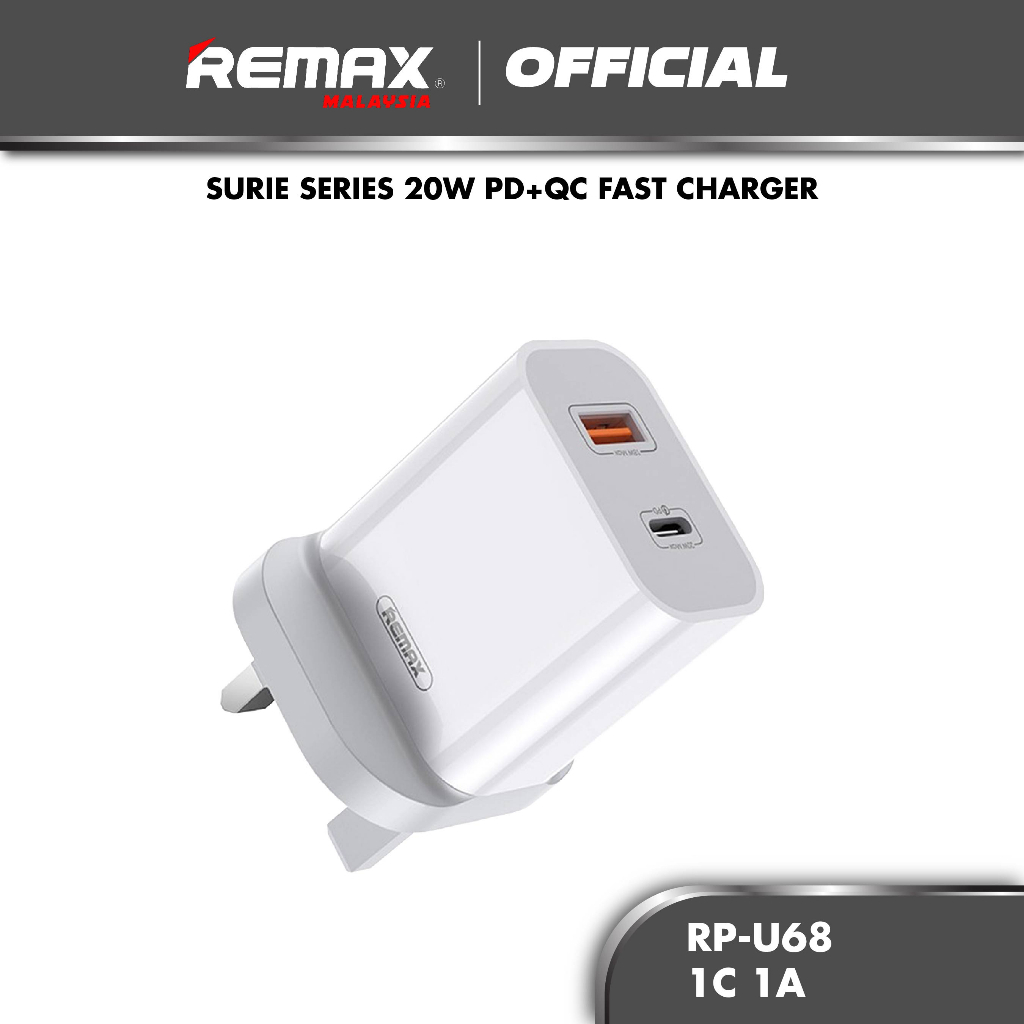 Remax Rp U C A Surie Series W Pd Qc Fast Charger Shopee Malaysia