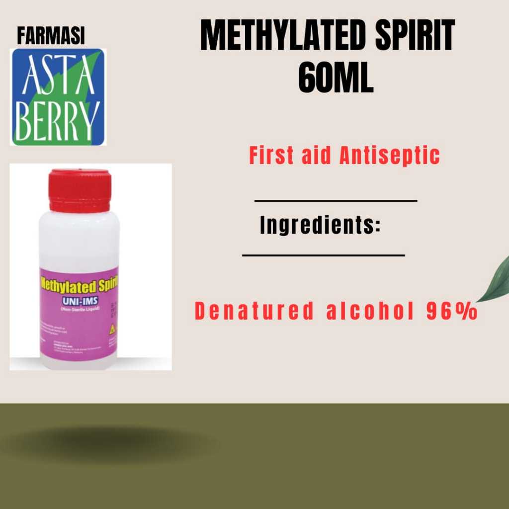 METHYLATED SPIRIT 60ml (Denatured Alcohol 96)Exp8/2025Antiseptic&Disinfectant Shopee Malaysia