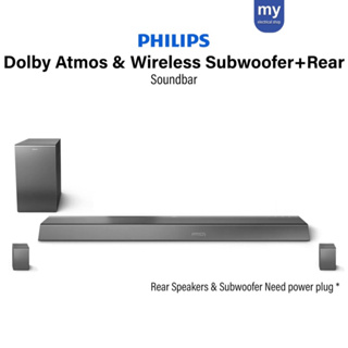 Philips Soundbar 5.1.2 CH Dolby Atmos® with Wireless Subwoofer TAB8967/98