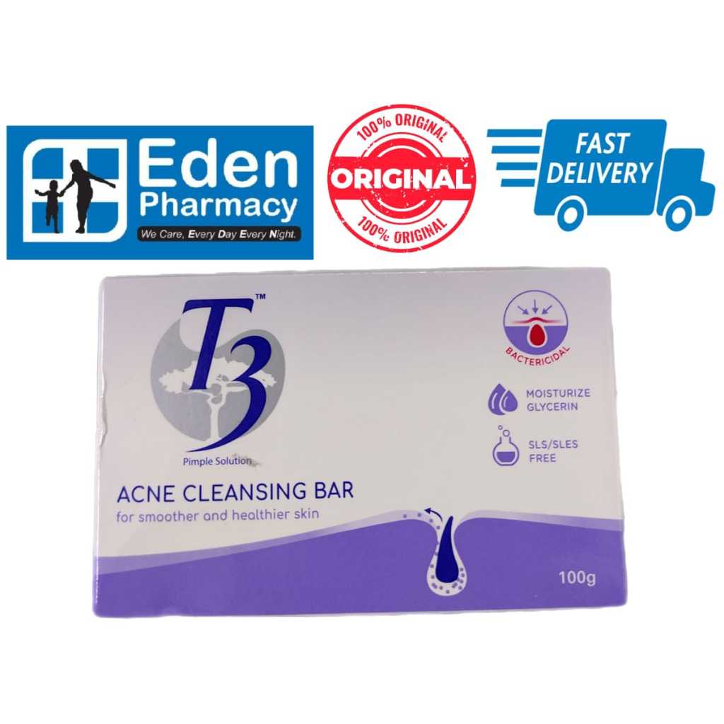 T3 Pimple Solution T3 acne cleansing bar bactericidal ( 100g ) | Shopee ...