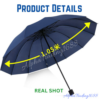 Heavy Duty Fully Automatic 24 Ribs Skeleton Umbrella Foldable Anti UV ...