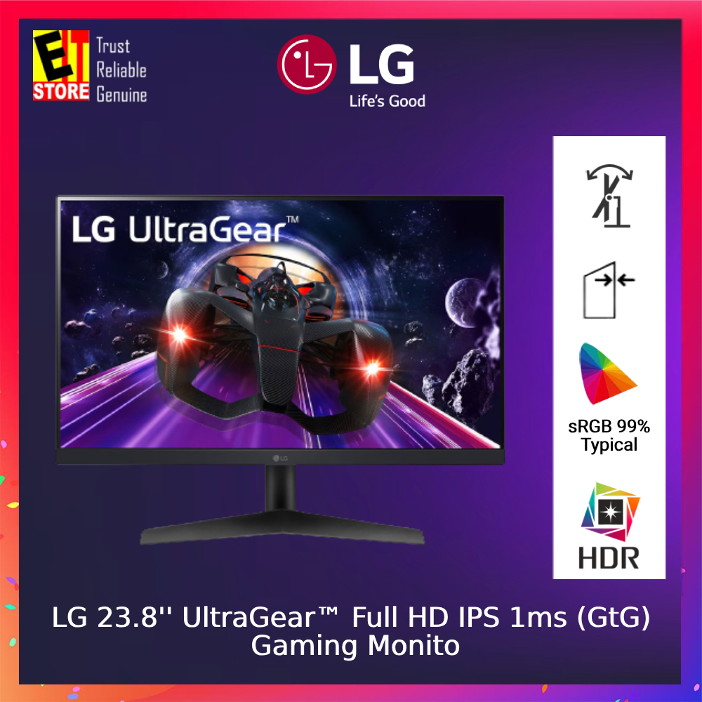 LG 23.8” UltraGear™ Full HD / IPS / 144Hz / 1920 x 1080 / 1ms (GtG) Gaming  Monitor - 24GN60R