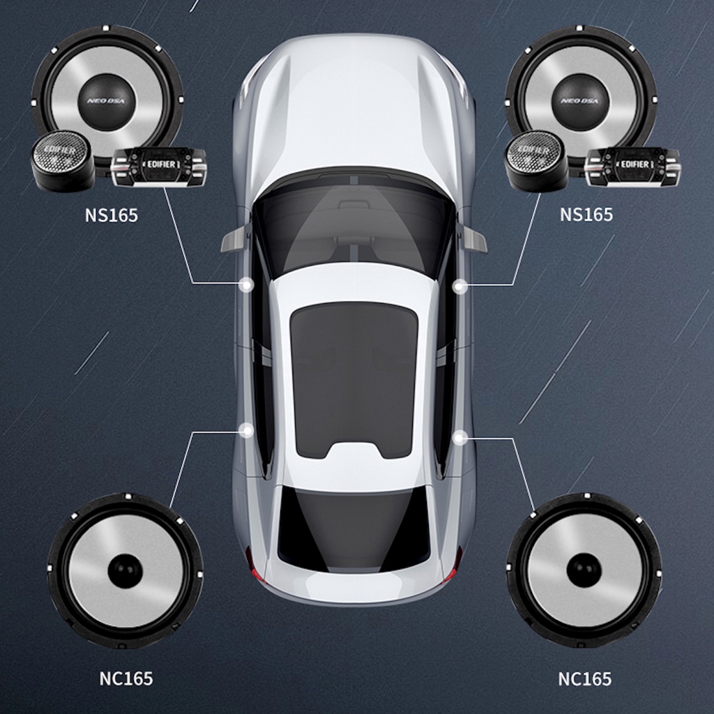 Edifier NS165 Front Car Speaker Silk Dome Tweeter, Crossover & Vented ...