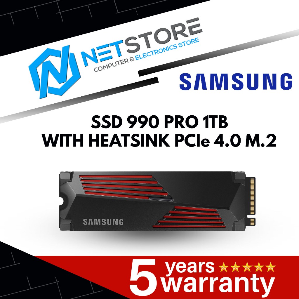 SAMSUNG 990 PRO 1TB WITH HEATSINK PCIe 4.0 M.2 - MZ-V9P1T0CW | Shopee ...