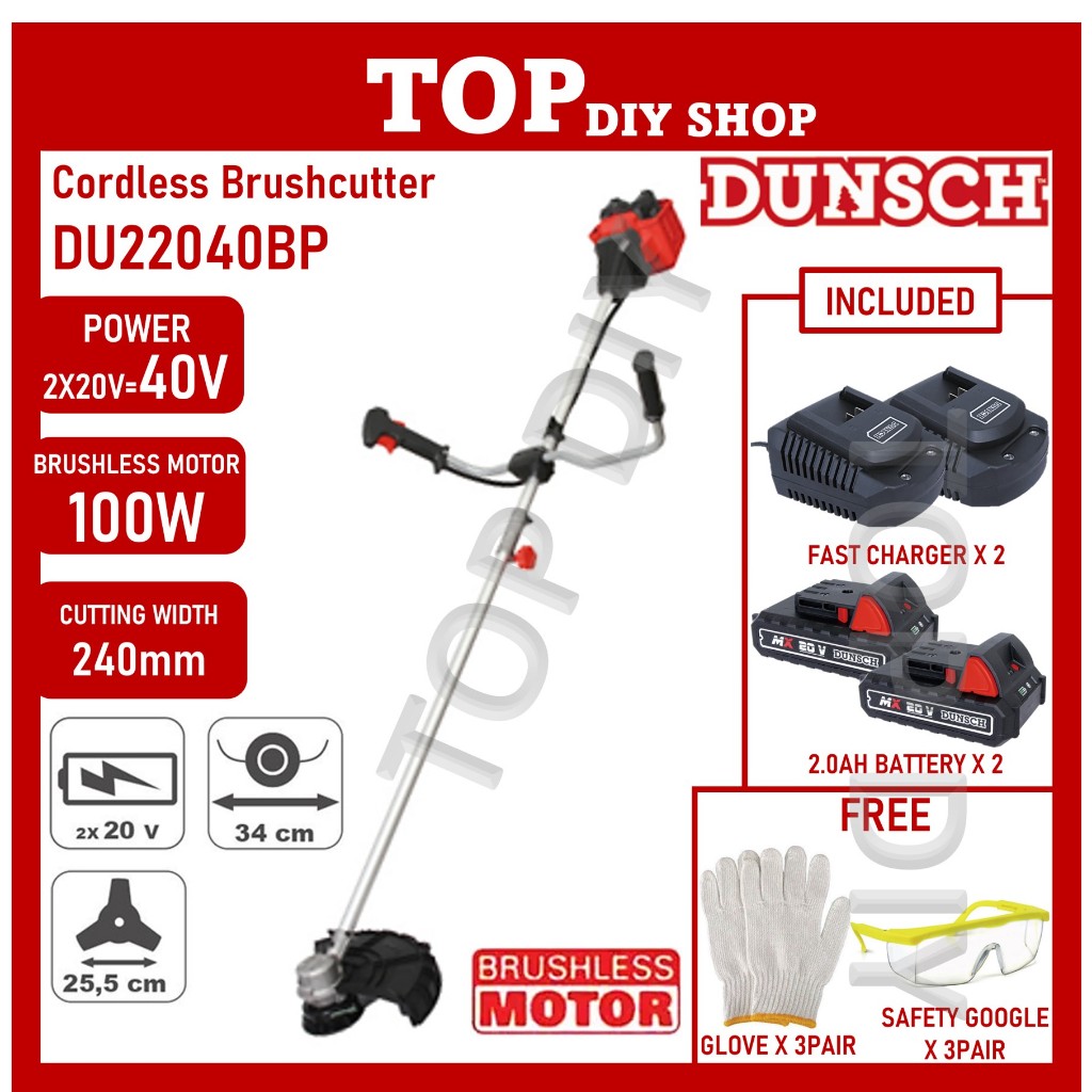 DUNSCH 40V Cordless Brushcutter DU22040BP Mesin Rumput Bateri Grass ...