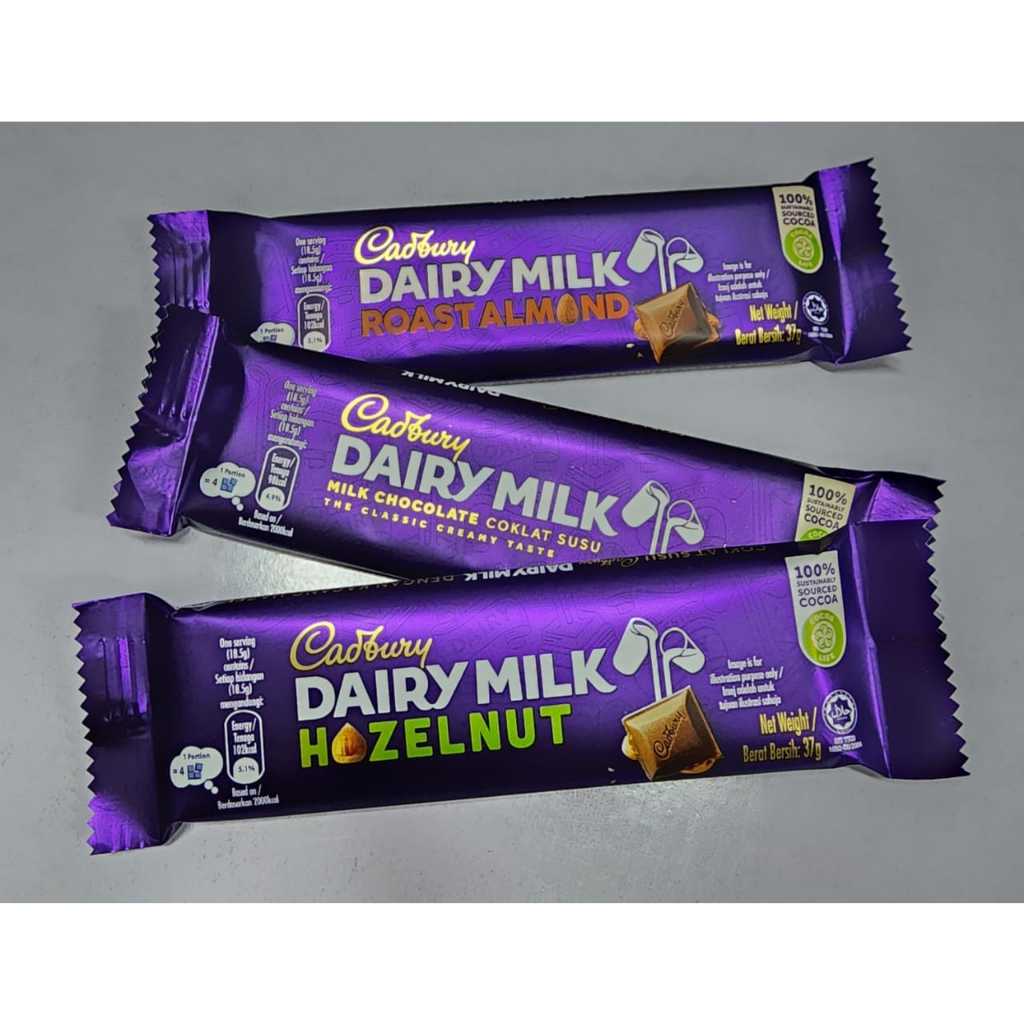 Bundle Of 3 Cadbury Dairy Milk Plain Chocolate Roast Almond