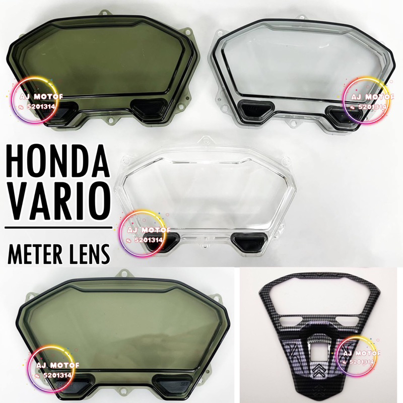 HONDA VARIO125 VARIO150 METER LENS CLEAR SMOKE / COVER FRAME CARBON ...
