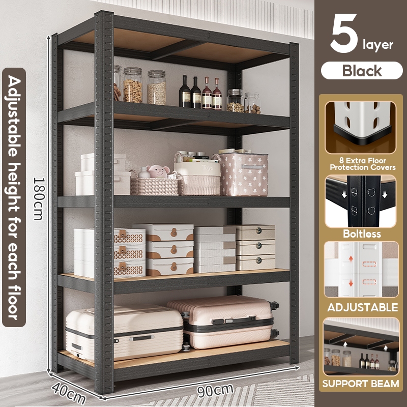 Boltless Rack Shelf Rack Home Kitchen Store Storage Rack Warehouse Rak ...